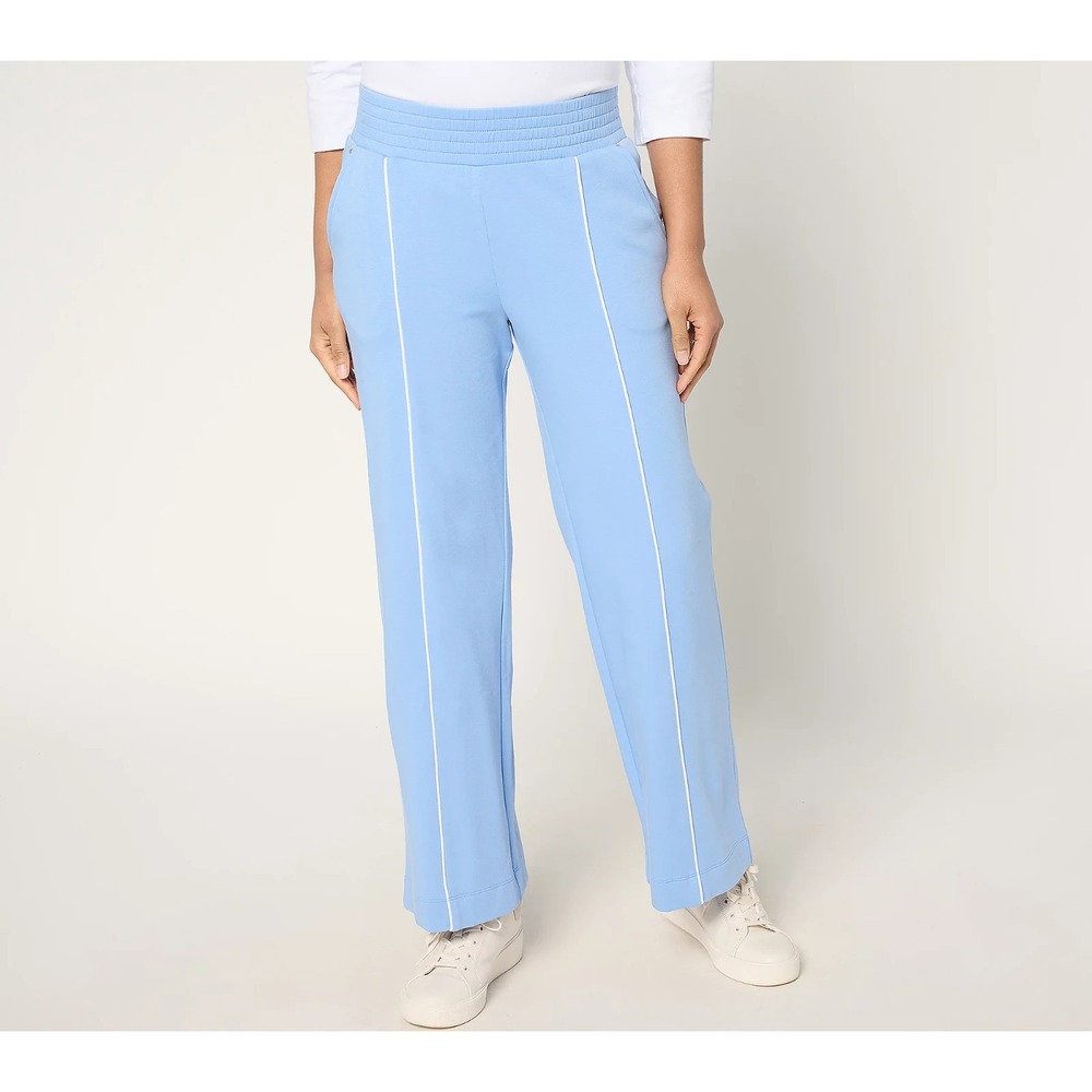 Sport Savvy Petite Full Length Pant with Front Piping Detail Blue XLP‎